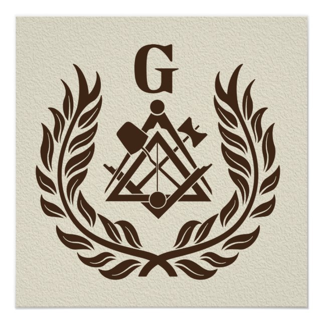 Poster symbole de la franc-maçonnerie (Devant)