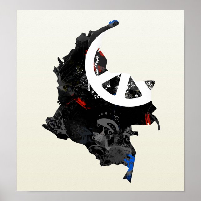 Poster SYMBOLE DE LA PAIX COURANTE DE LA Colombie avec ca (Devant)