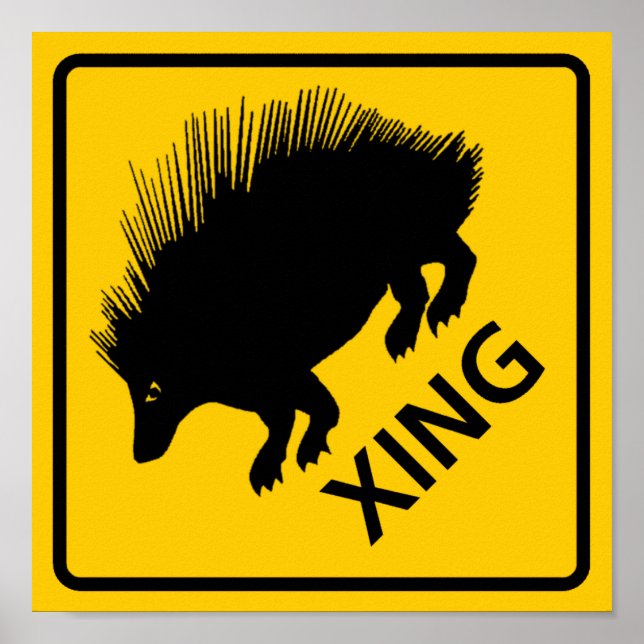 Poster SYMBOLE DE LA ROUTE DE PASSAGE DE PORcupine (Devant)