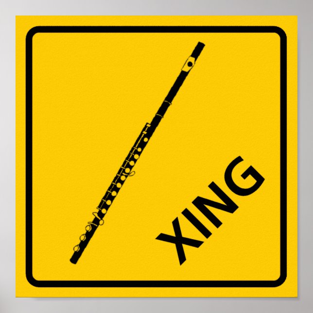 POSTER SYMBOLE DE LA ROUTE DU PARCOURS DE FLUTE (Devant)