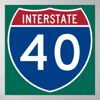 Poster SYMBOLE DE LA ROUTE Interstate 40 (I-40)
