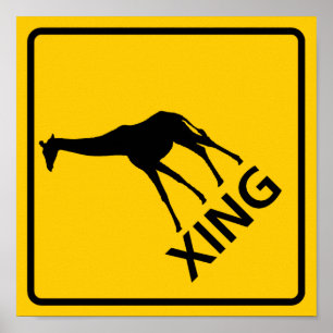 Poster SYMBOLE DE L'AUTOROUTE DU PASSAGE DE LA Giraffe