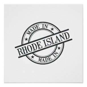 Poster Symbole de logo Fabriqué dans le Rhode Island Stam