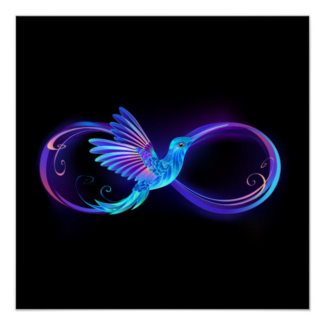 Poster Symbole de Neon Infinity par Glowing Hummingbird (Devant)