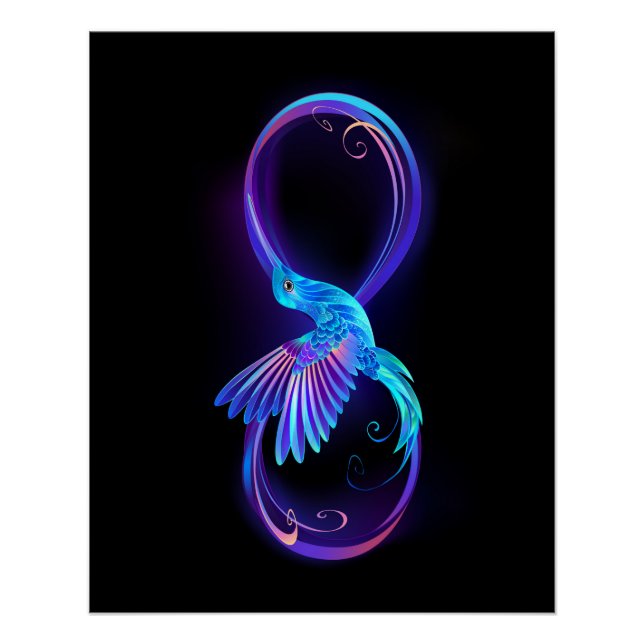 Poster Symbole de Neon Infinity par Glowing Hummingbird (Devant)