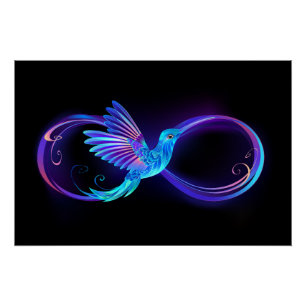 Poster Symbole de Neon Infinity par Glowing Hummingbird