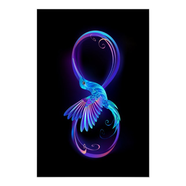Poster Symbole de Neon Infinity par Glowing Hummingbird (Devant)