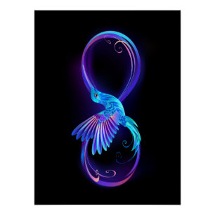 Poster Symbole de Neon Infinity par Glowing Hummingbird