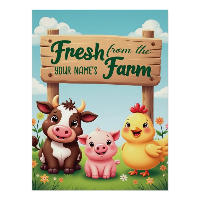 Poster Symbole des animaux de ferme (Devant)