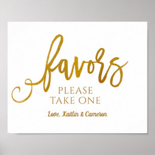 Poster Symbole des faveurs de mariage "S'il vous plaît pr