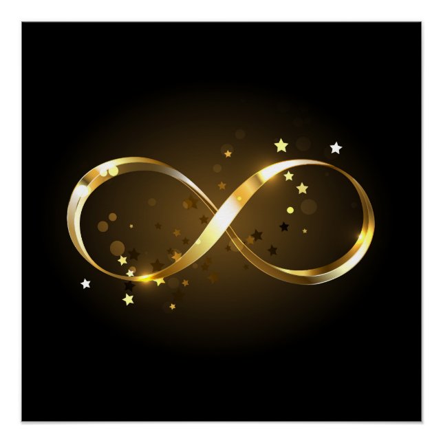 Poster Symbole d'infini doré (Devant)