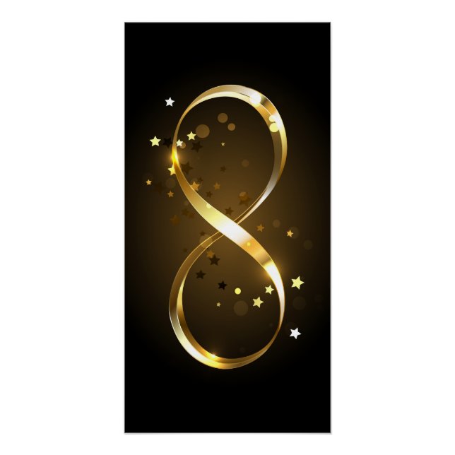 Poster Symbole d'infini doré (Devant)