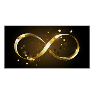 Poster Symbole d'infini doré