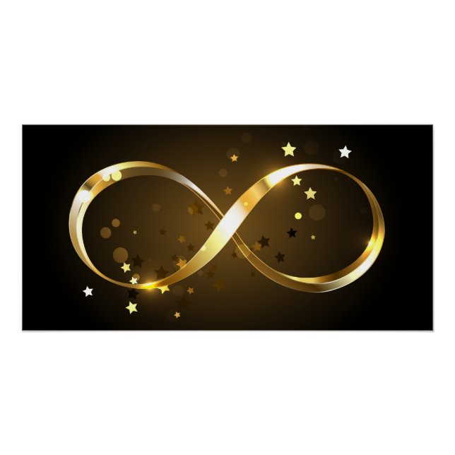 Poster Symbole d'infini doré (Devant)