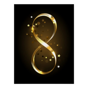 Poster Symbole d'infini doré