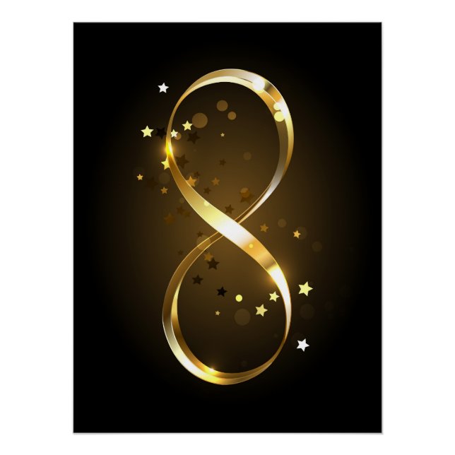 Poster Symbole d'infini doré (Devant)