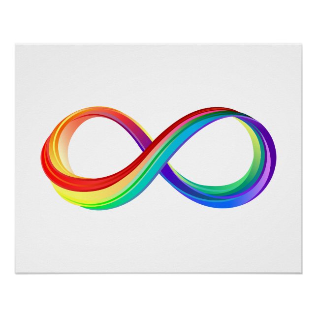 Poster Symbole d'infinité arc-en-ciel stratifié (Devant)