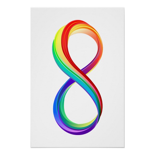 Poster Symbole d'infinité arc-en-ciel stratifié (Devant)