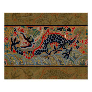 Poster Symbole dragon chinois Antique asiatique