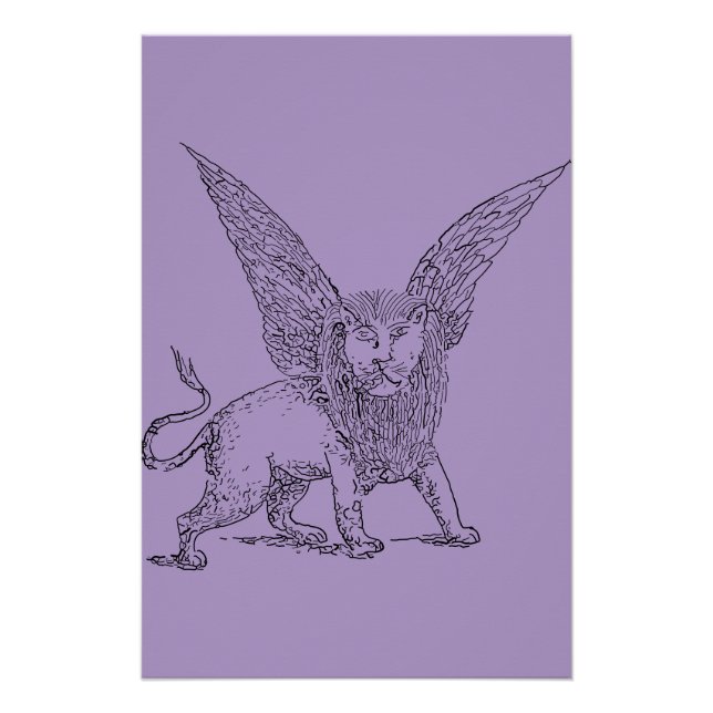 Poster Symbole du lion ailé de Saint-Marc (Devant)