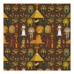 Poster Symbole égyptien ancien Hiéroglyphique - Motif