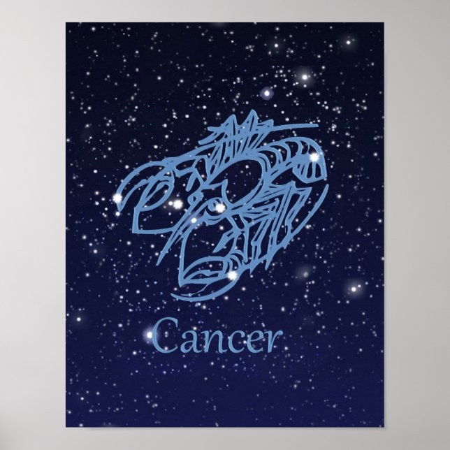Poster Symbole et constellation du cancer du zodiaque (Devant)