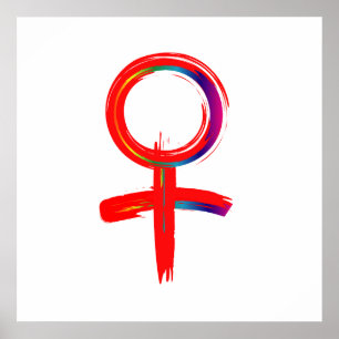 Poster Symbole féminin universel pour femme
