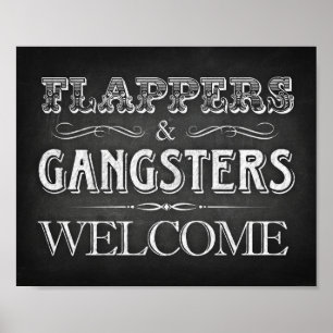 POSTER SYMBOLE FLAPPERS GANGSTERS BIENVENUE
