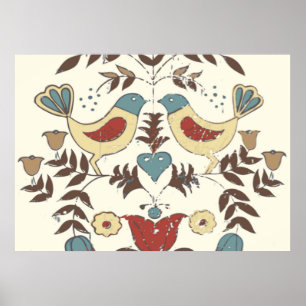 Poster SYMBOLE Hex Amish néerlandais Pennsylvanie Bird Am