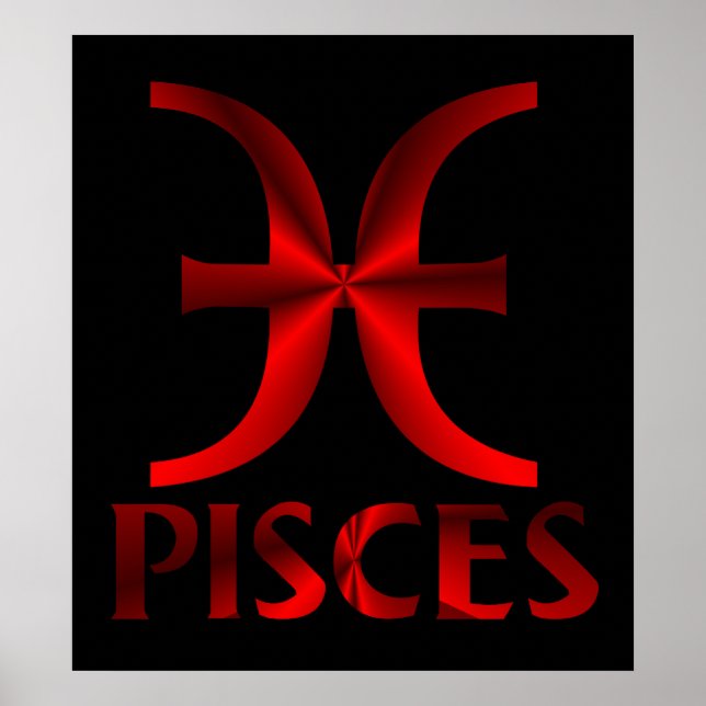 Poster Symbole Horoscope des Poissons Rouges (Devant)