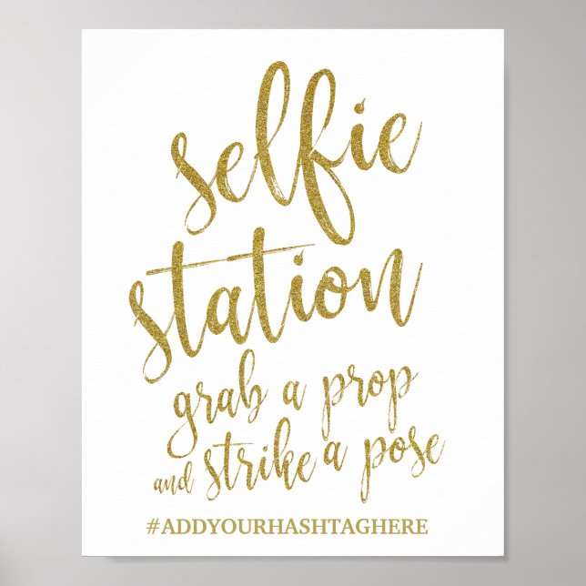 Poster SYMBOLE Mariage Selfie Station Gold Parties scinti (Devant)