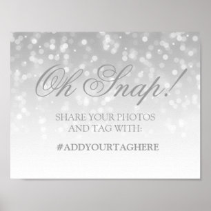 Poster Symbole Mariage Silver Bokeh Lumières