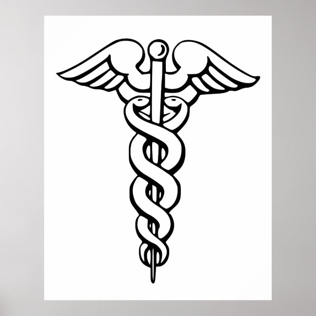 Poster Symbole Médicale de Caduceus (Devant)