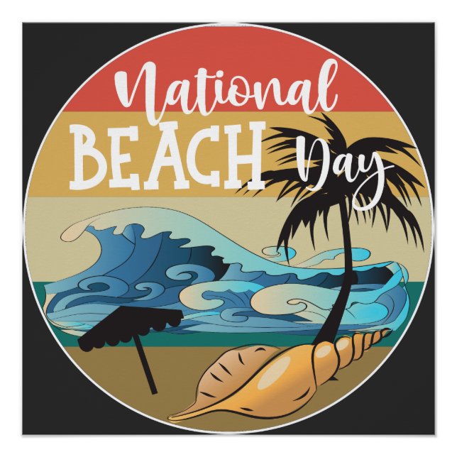 Poster Symbole national de la fête de la plage (Devant)
