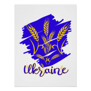 Poster Symbole national ukrainien tryzub fait d'oreille d