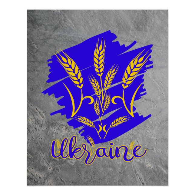 Poster Symbole national ukrainien tryzub fait d'oreille d (Devant)