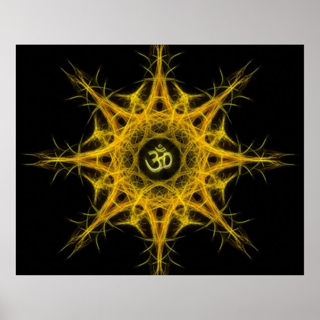 Poster Symbole Om en Géométrie Sacrée - Aum (Devant)