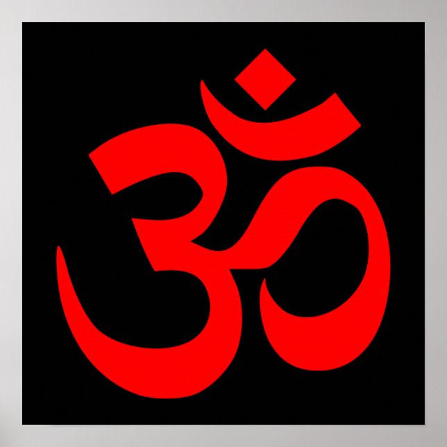 Poster Symbole Om noir et rouge (Devant)