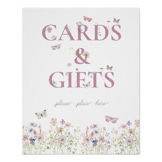 Poster Symbole Petit Papillon 1er Anniversaire Cartes et  (Devant)