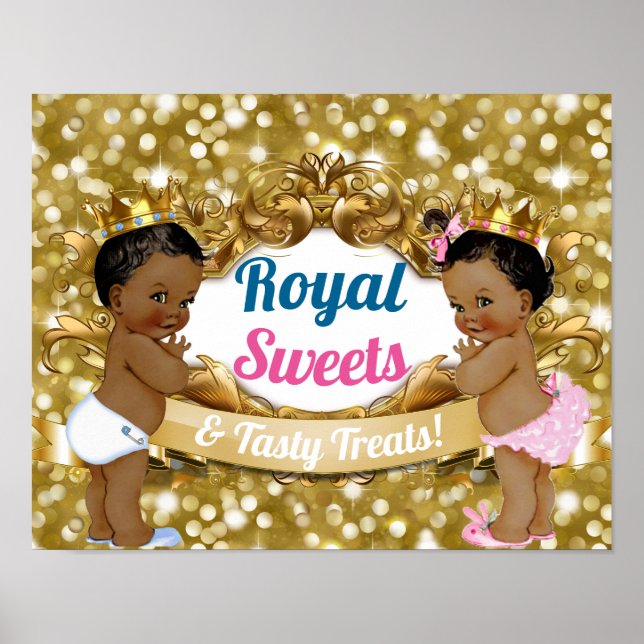 Poster Symbole Royal African Gender Reveal Sweets & Trait (Devant)