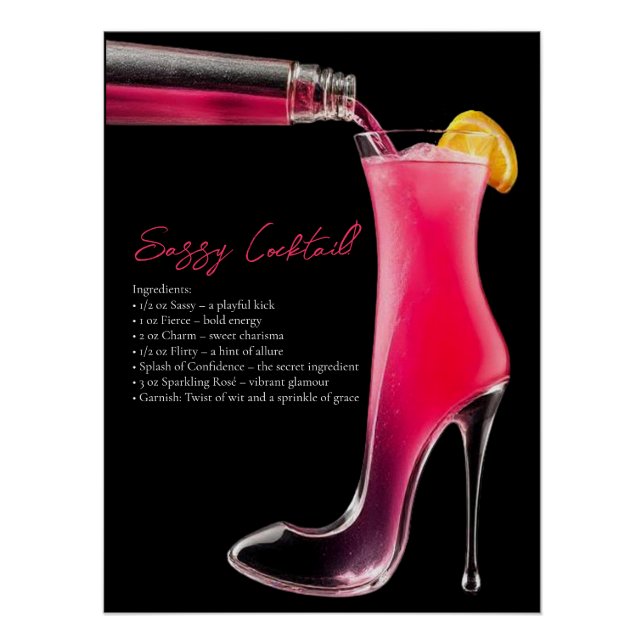 Poster Symbole Stiletto et Cocktails-Bar (Devant)