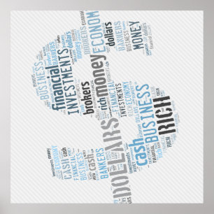 Poster Symbole texte saisi par l'argent Cadeaux profess