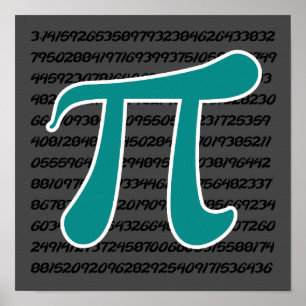 Poster Symbole turquoise du vert pi