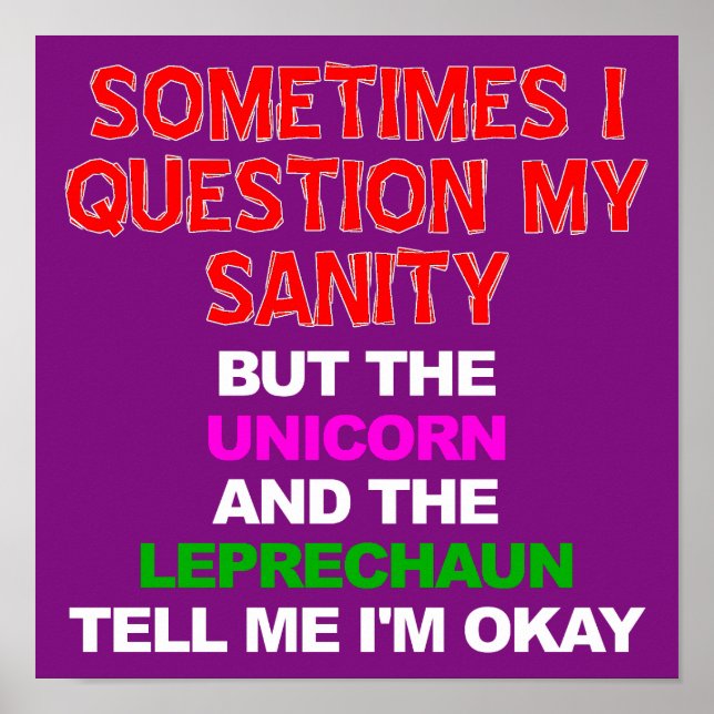 Poster Symbole Unicorn Leprechaun Funny (Devant)