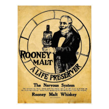 Symbole vintage de liqueur de whisky Rooney Malt
