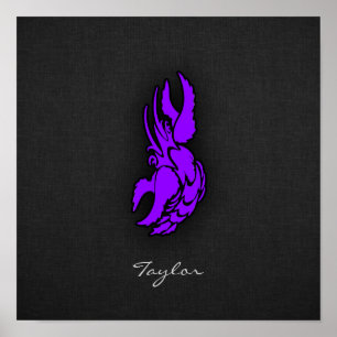 Poster Symbole Violet Violet du Cancer du Zodiaque