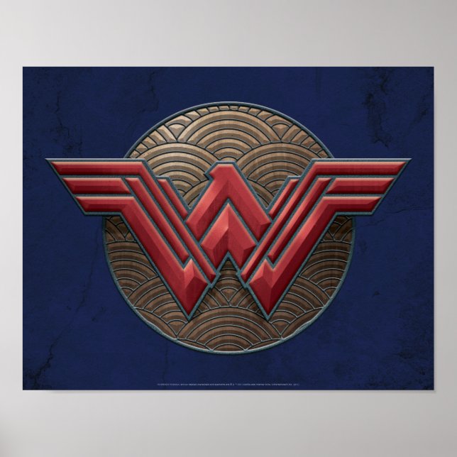 Poster Symbole Wonder Woman sur les cercles concentrés (Devant)