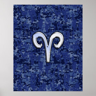 Poster SYMBOLE Zodiaque Aries sur la caméra numérique ble