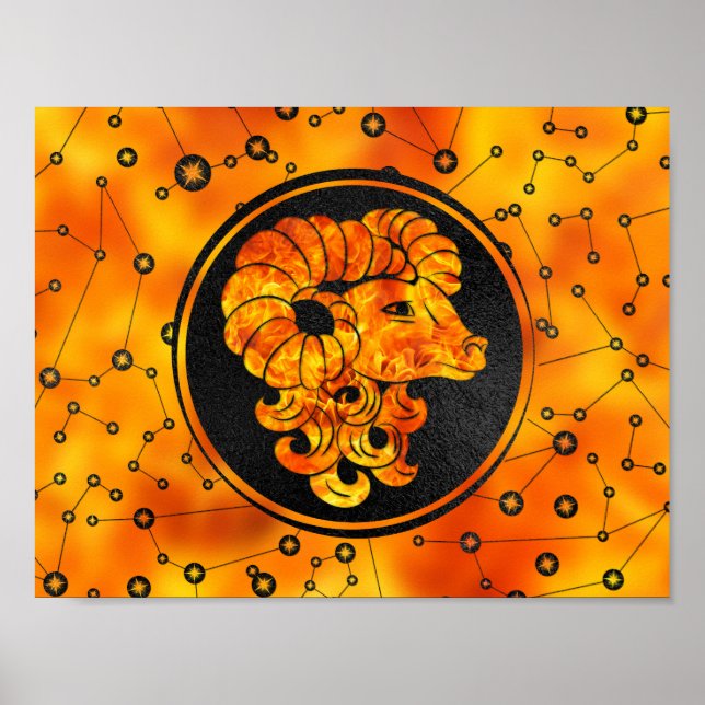 Poster Symbole Zodiaque d'Aries (Devant)