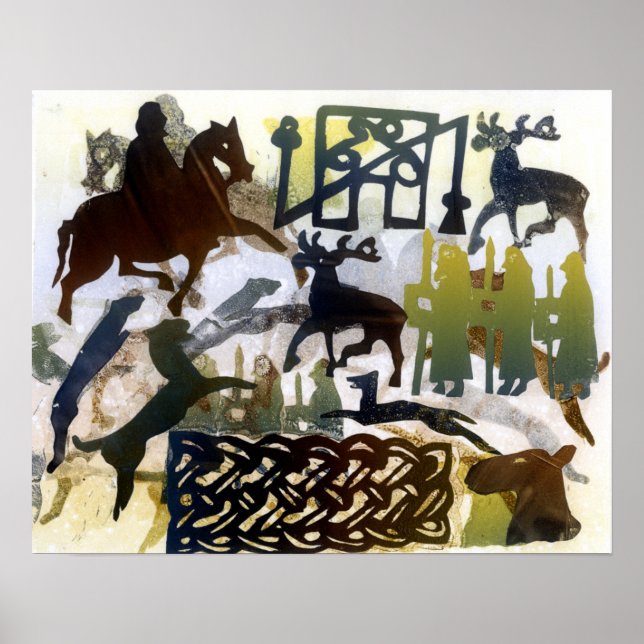 Poster Symboles Pictish et Lacing (Devant)